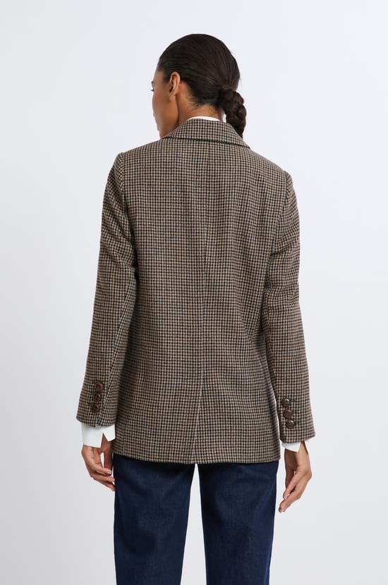 Veste blazer à carreaux;${refinementColor}