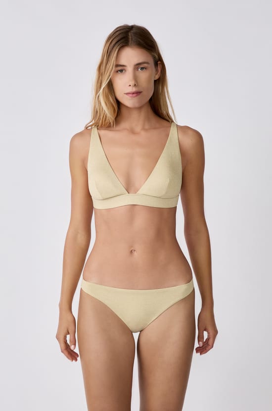 Iridescent Wireless Triangle Foulard Bikini Top;${refinementColor}