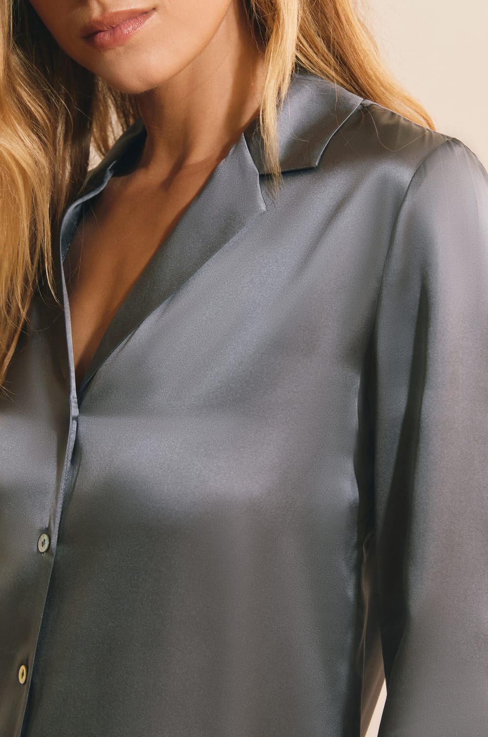 Chemise de pyjama en soie;${refinementColor}
