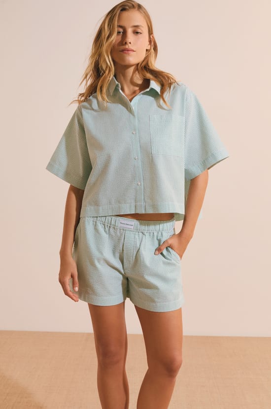 Pyjama Shorts with Cotton;${refinementColor}