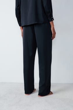 Satin Carrot-Cut Pyjama Trousers;${refinementColor}