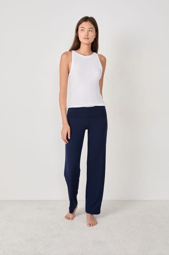 Pantalon de pyjama large en modal;${refinementColor}