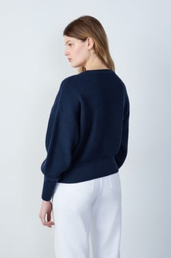 Sweater with Horn-Effect Buttons;${refinementColor}