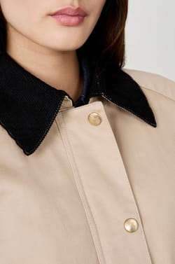 Blouson à col velours et coupe droite;${refinementColor}