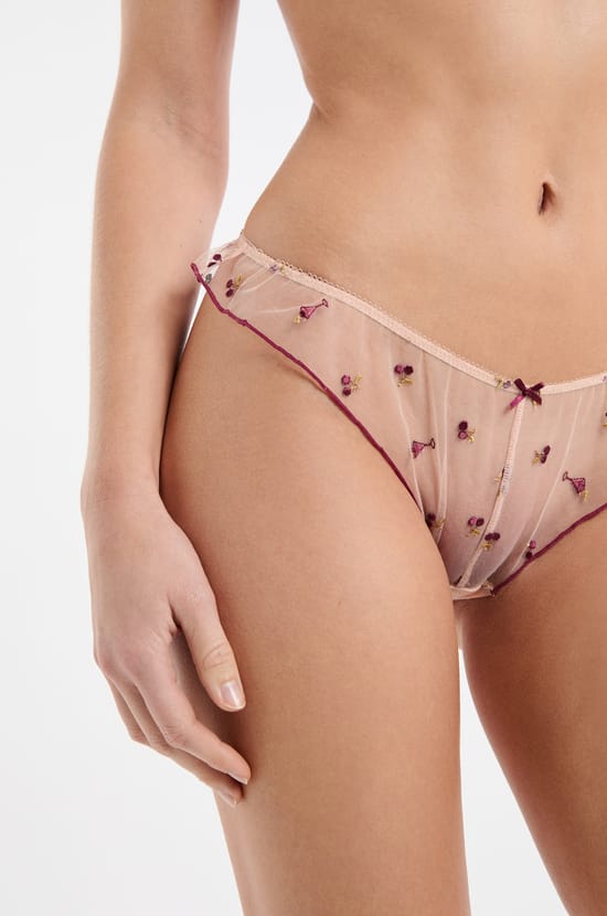 Tanga en broderie à motifs;${refinementColor}