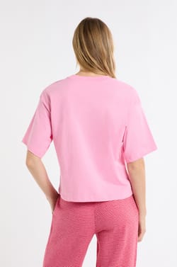 Camiseta de pijama de algodón con estampado;${refinementColor}