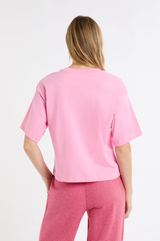 Camiseta de pijama de algodón con estampado;${refinementColor}