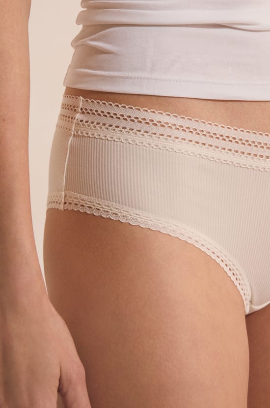 Microfiber Cheeky Panty With Lace Details;${refinementColor}