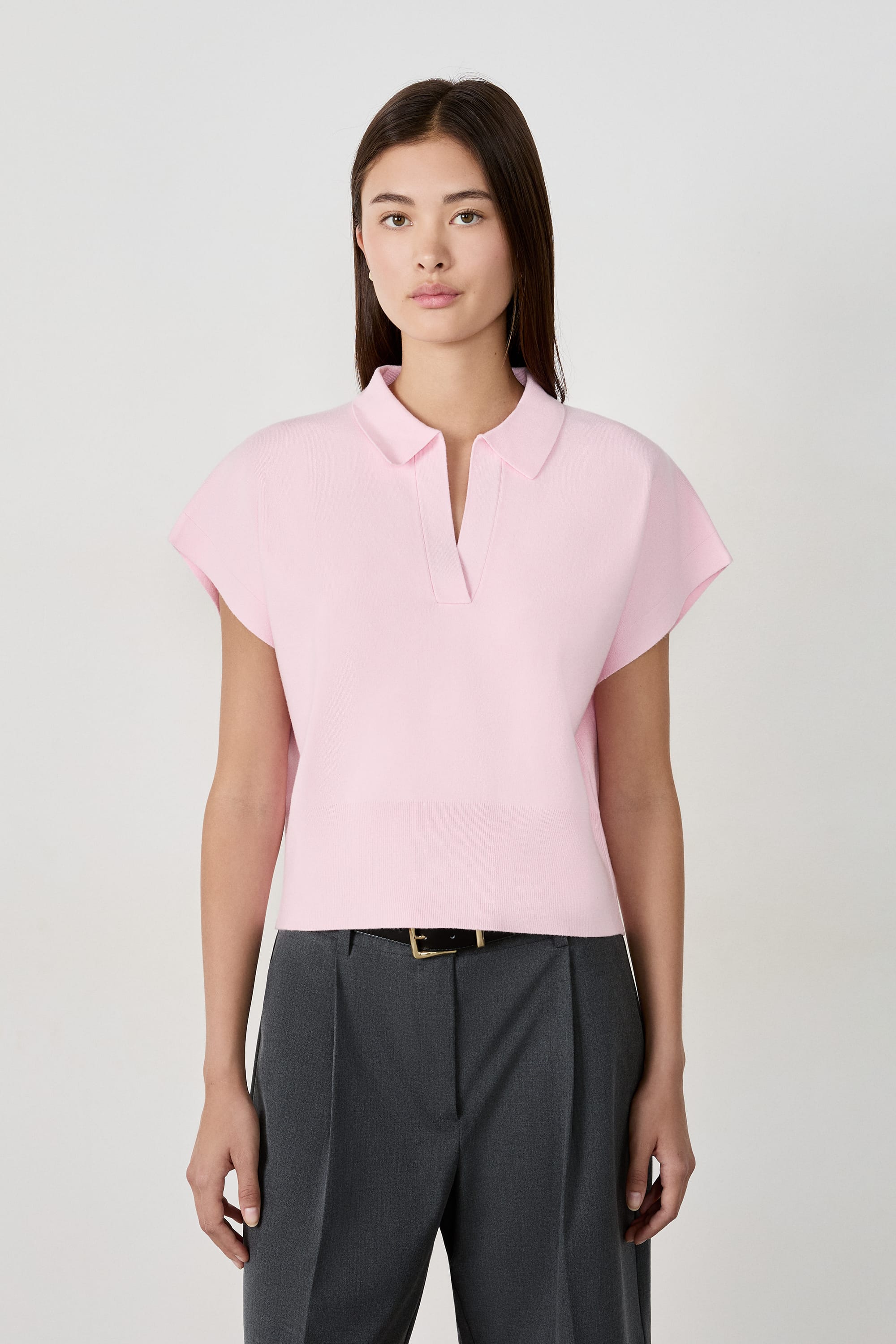 pull sans manches col polo