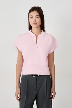 Pull sans manches col Polo;${refinementColor}