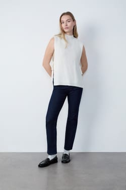 Sleeveless Turtleneck with Tie Belt;${refinementColor}