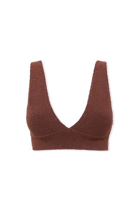 Triangle bikini top in stretch material;${refinementColor}