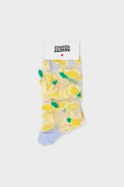 Chaussettes transparentes &agrave; motifs citrons Coucou Suzette;${refinementColor}
