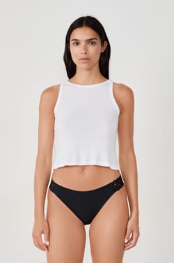 Culotte en microfibre et dentelle;${refinementColor}