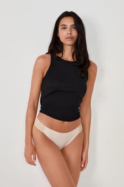 Microfiber And Lace Bikini;${refinementColor}