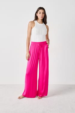 Pantalon satiné coupe large;${refinementColor}