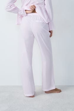 Cotton striped pyjama trousers;${refinementColor}