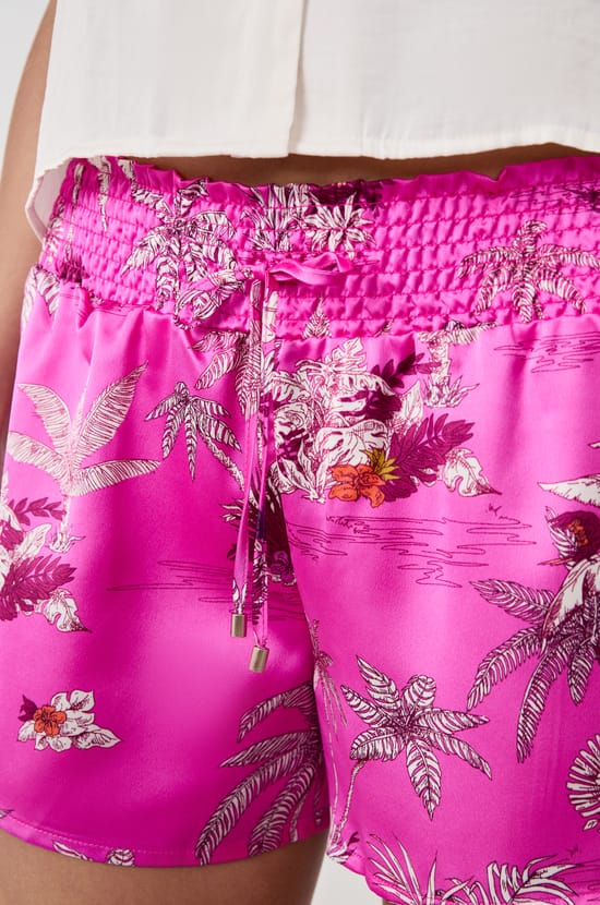 Satin Pyjama Shorts with Prints;${refinementColor}