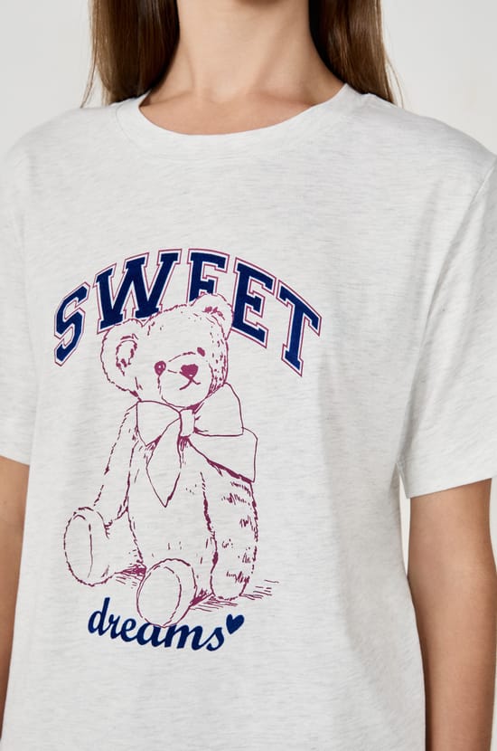 T-shirt de pyjama imprimé;${refinementColor}