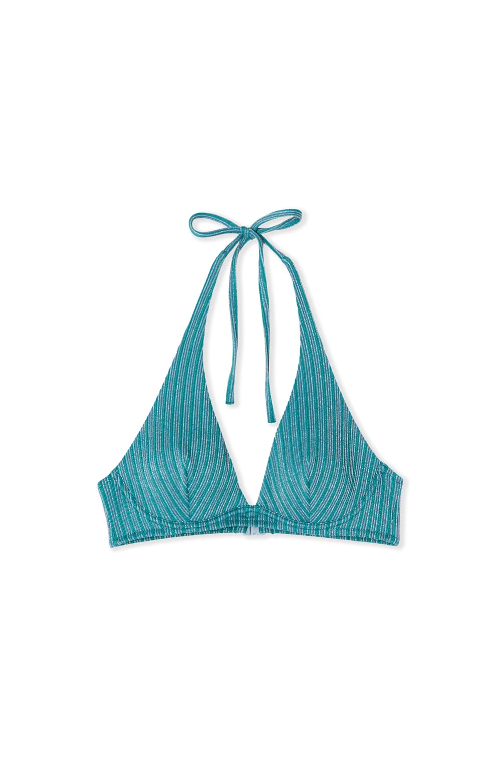 Sequined Triangle Bikini Top;${refinementColor}