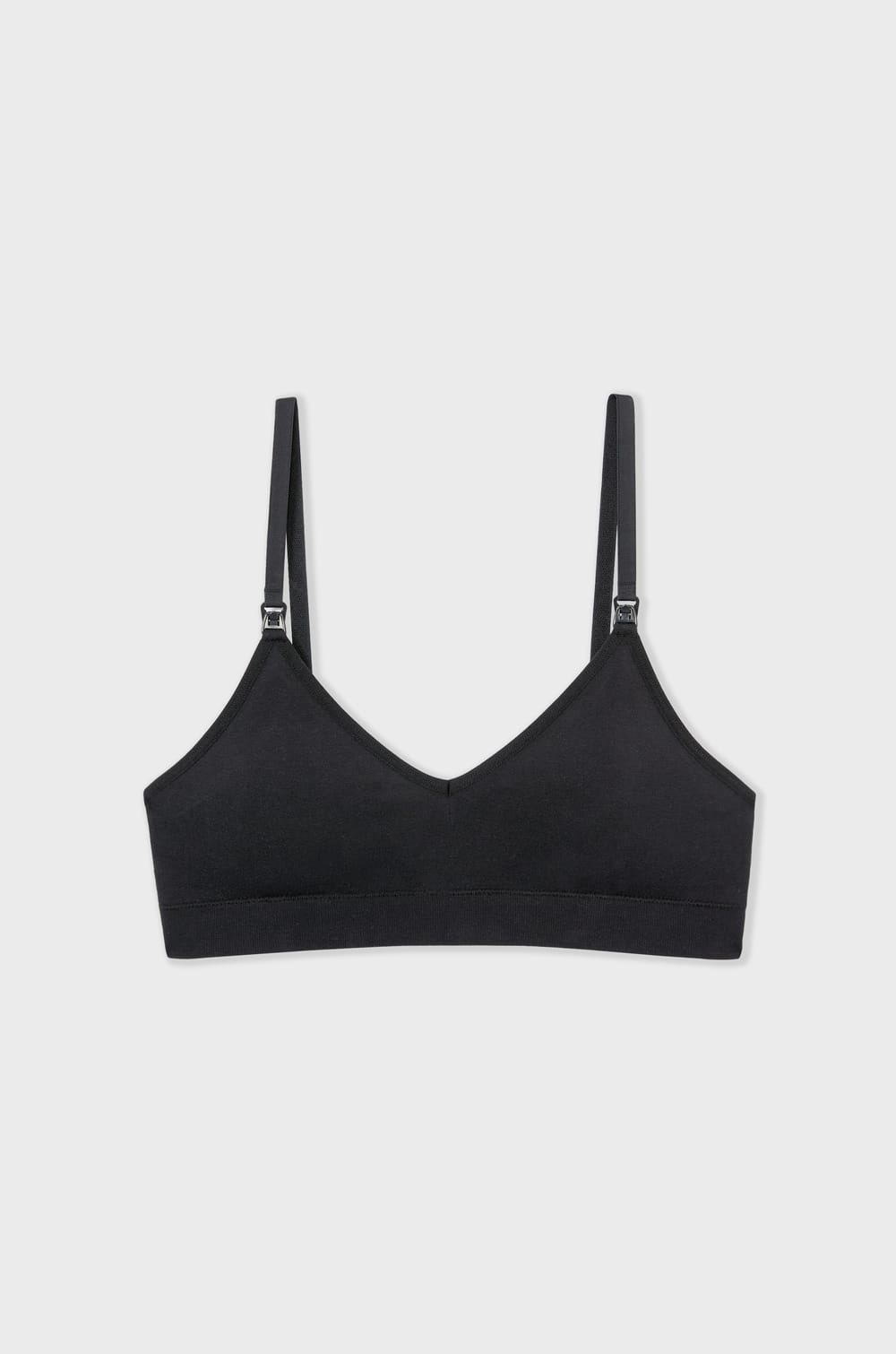 Maternity cotton bralette with nursing clips;${refinementColor}