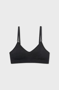 Maternity cotton bralette with nursing clips;${refinementColor}