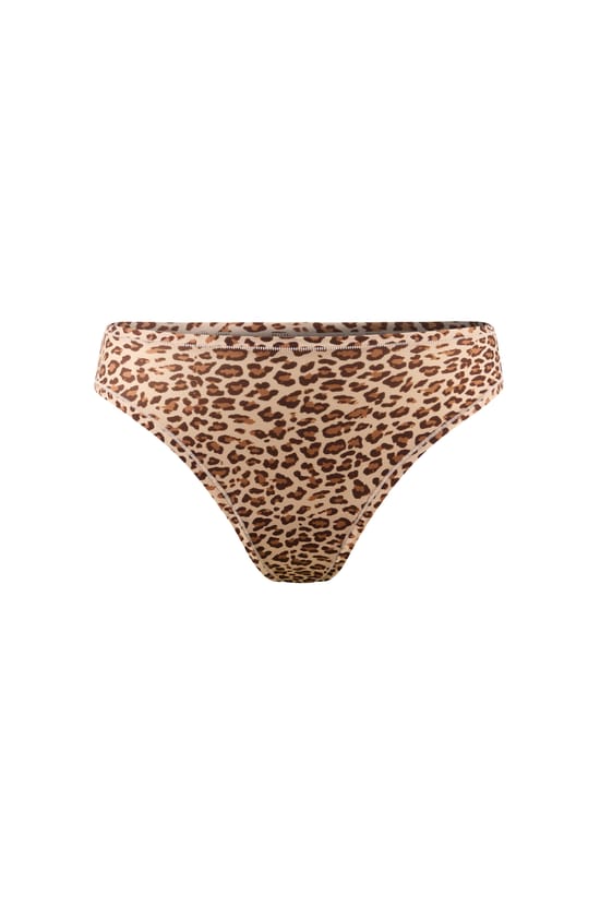 Leopard Print Microfiber Thong;${refinementColor}