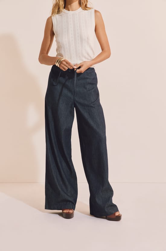 Pantalon &eacute;lastiqu&eacute; en coton;${refinementColor}