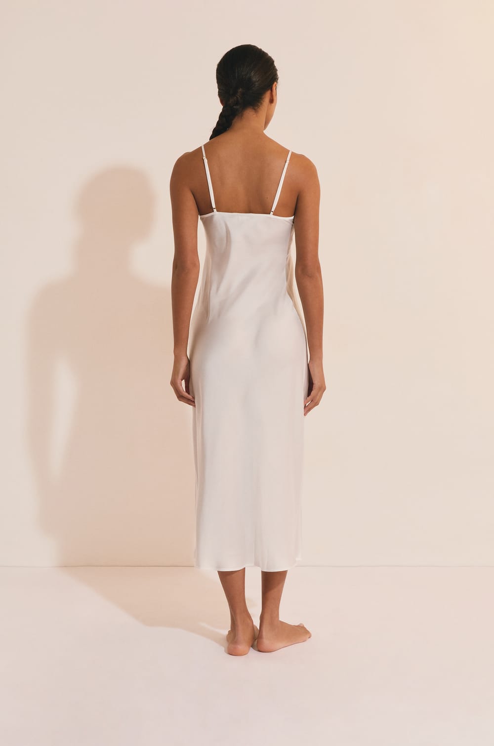 Long Satin Nightdress;${refinementColor}