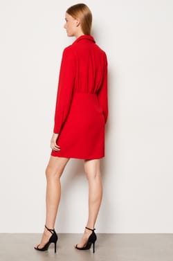 Robe courte détail nœud;${refinementColor}