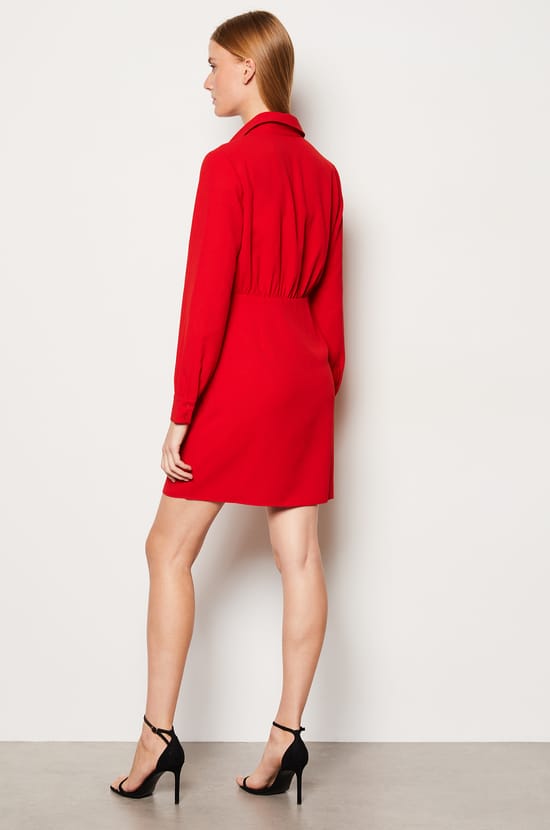 Robe courte détail nœud;${refinementColor}