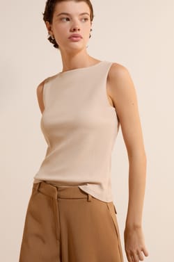 T-shirt sans manches en coton;${refinementColor}