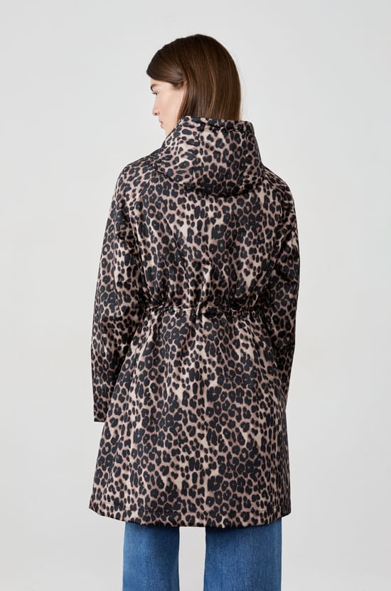 Leopard print parka;${refinementColor}