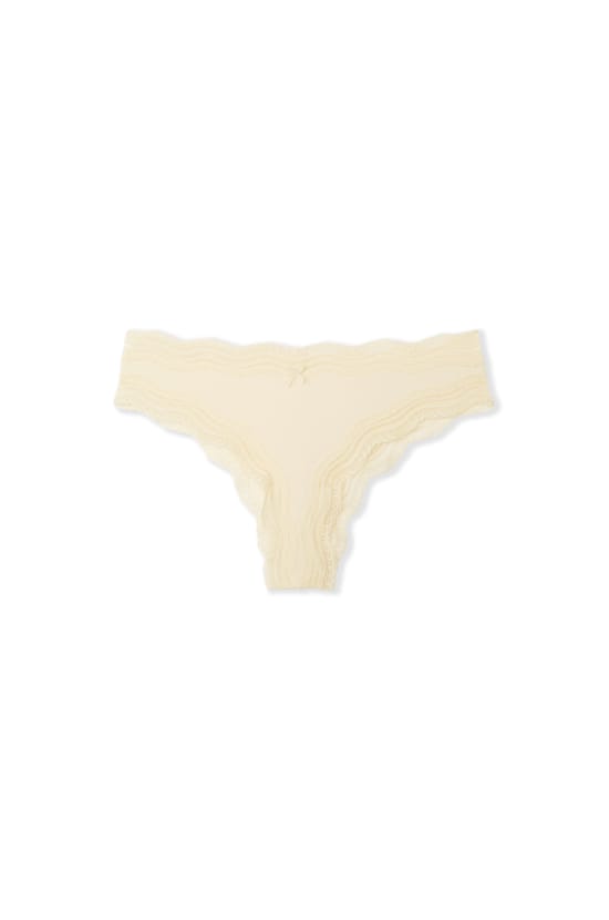 Tanga bords dentelle en microfibre;${refinementColor}