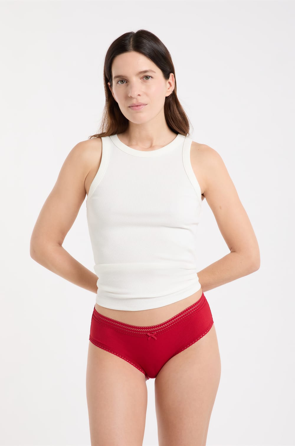 Shorty microfibre d&eacute;tails dentelle;${refinementColor}