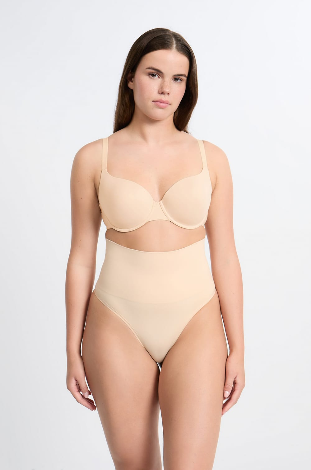 High-Waisted Shaping Thong - Medium Support;${refinementColor}