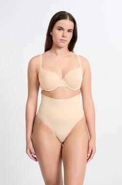 High-Waisted Shaping Thong - Medium Support;${refinementColor}
