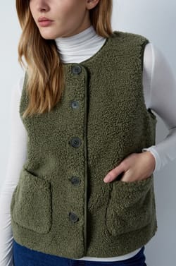 Sleeveless Bouclé Jacket;${refinementColor}