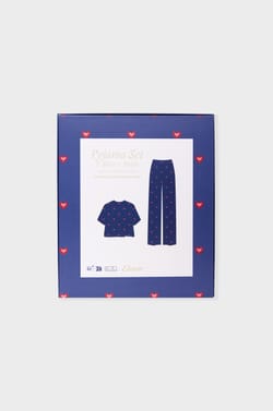 Ensemble de pyjama à motifs coeurs en coton;${refinementColor}