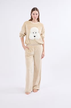 Velvet Effect Pyjama Trousers;${refinementColor}