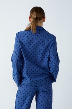 Cotton Pyjama Shirt with Polka Dots;${refinementColor}