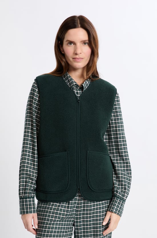 Gilet sans manches effet sherpa;${refinementColor}