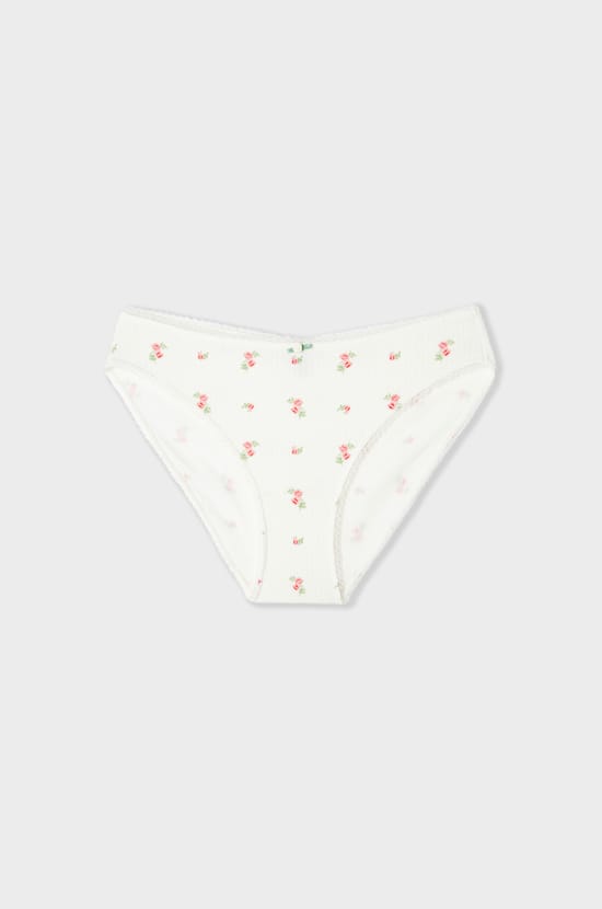 Cotton Pointelle Briefs with Motifs;${refinementColor}