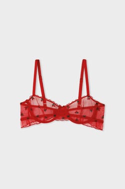 Bra N.9 - Balconette with Strawberry Embroidery;${refinementColor}