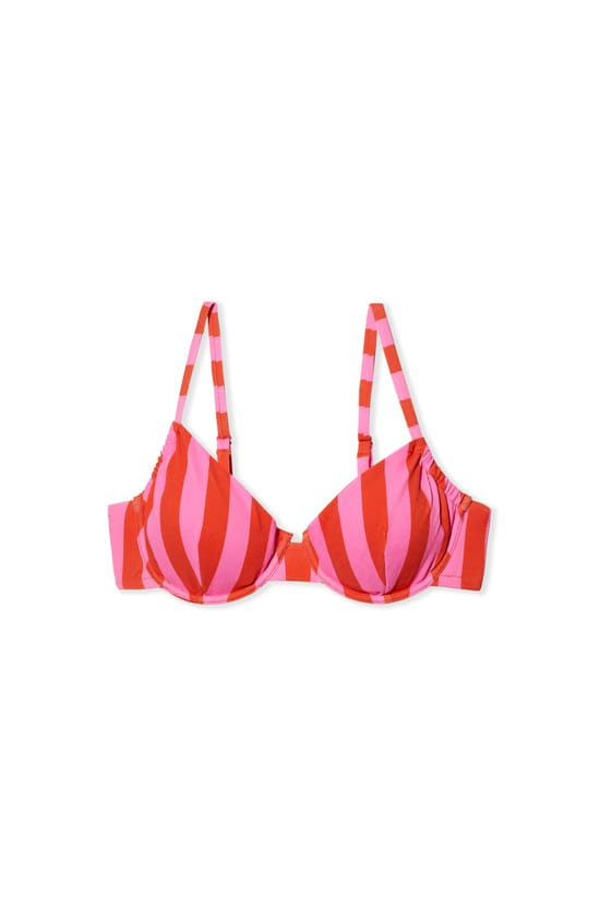 Haut de maillot de bain corbeille ajustable ray&eacute;;${refinementColor}