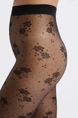 Transparente Strumpfhose mit Print - 15D;${refinementColor}