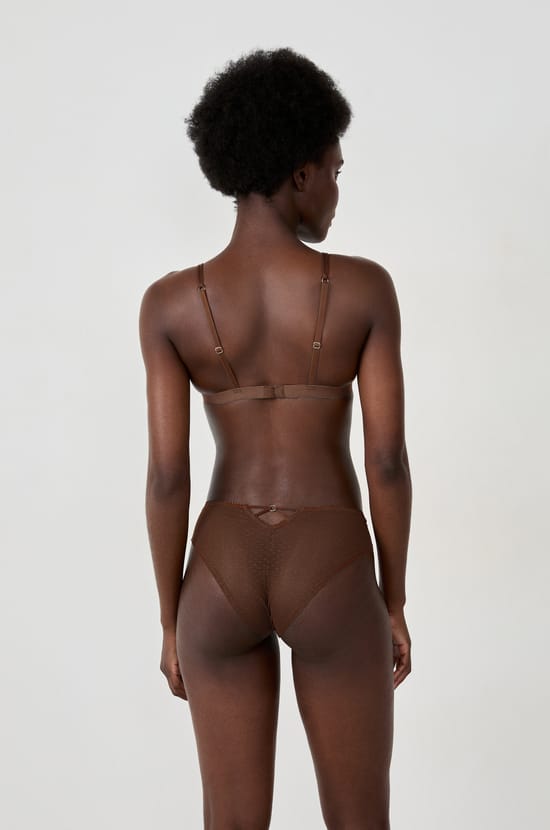 Wireless Triangle Bra in Tulle;${refinementColor}
