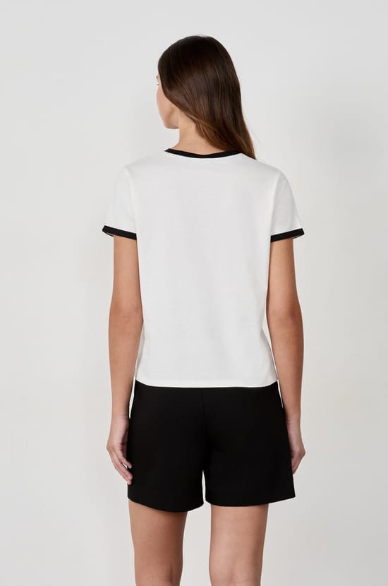 Short-sleeved T-shirt with "Chérie" print;${refinementColor}