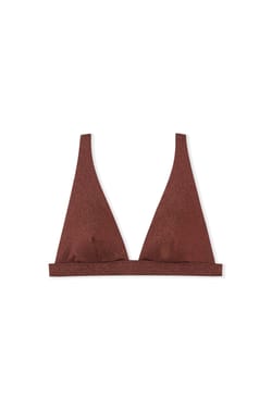 Haut de maillot de bain triangle paillet&eacute; avec pads amovibles;${refinementColor}