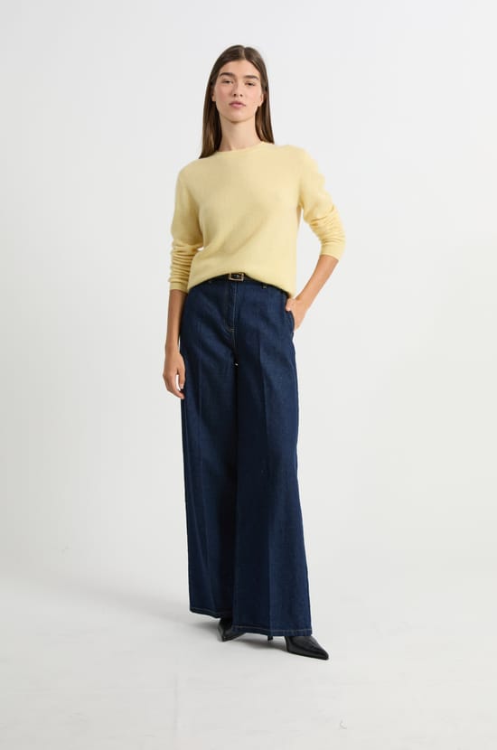 Pull col rond en cachemire;${refinementColor}